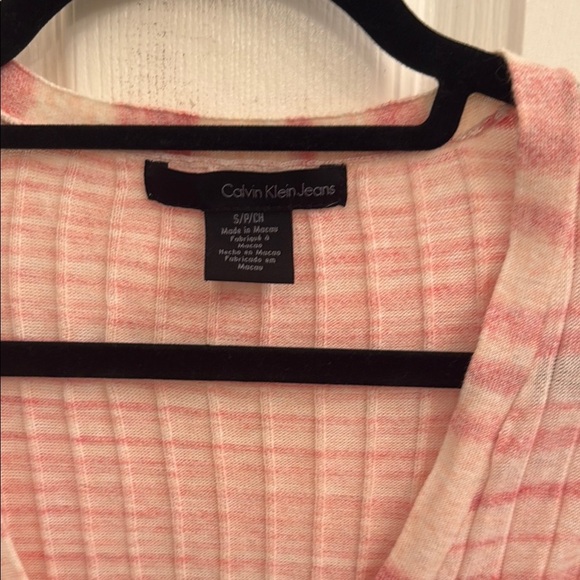 Calvin Klein Jeans Pink and White Cardigan Sweater - Picture 3 of 4